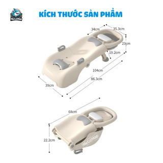 Ghế Gội Đầu Cho Bé, Ghế Nằm Gội Đầu Gấp Gọn Kèm Chậu Rửa, Có Tay Vịn Và Nấc Điều Chỉnh - GD02
