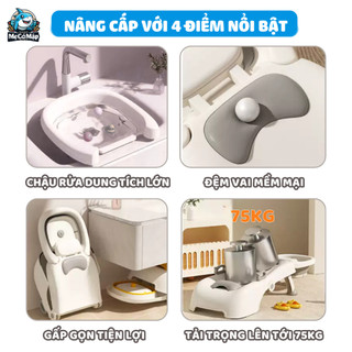 Ghế Gội Đầu Cho Bé, Ghế Nằm Gội Đầu Gấp Gọn Kèm Chậu Rửa, Có Tay Vịn Và Nấc Điều Chỉnh - GD02