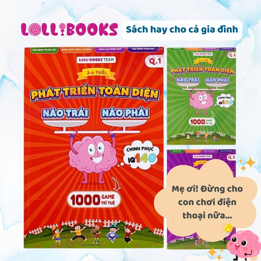 Ảnh Sách Phát Triển Toàn Diện Não Trái Não Phải cho bé qua tranh ảnh rèn luyện tư duy trí tuệ IQ thông minh - LOLLIBOOKS 1