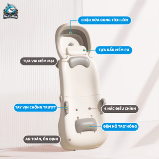 Ghế Gội Đầu Cho Bé, Ghế Nằm Gội Đầu Gấp Gọn Kèm Chậu Rửa, Có Tay Vịn Và Nấc Điều Chỉnh - GD02