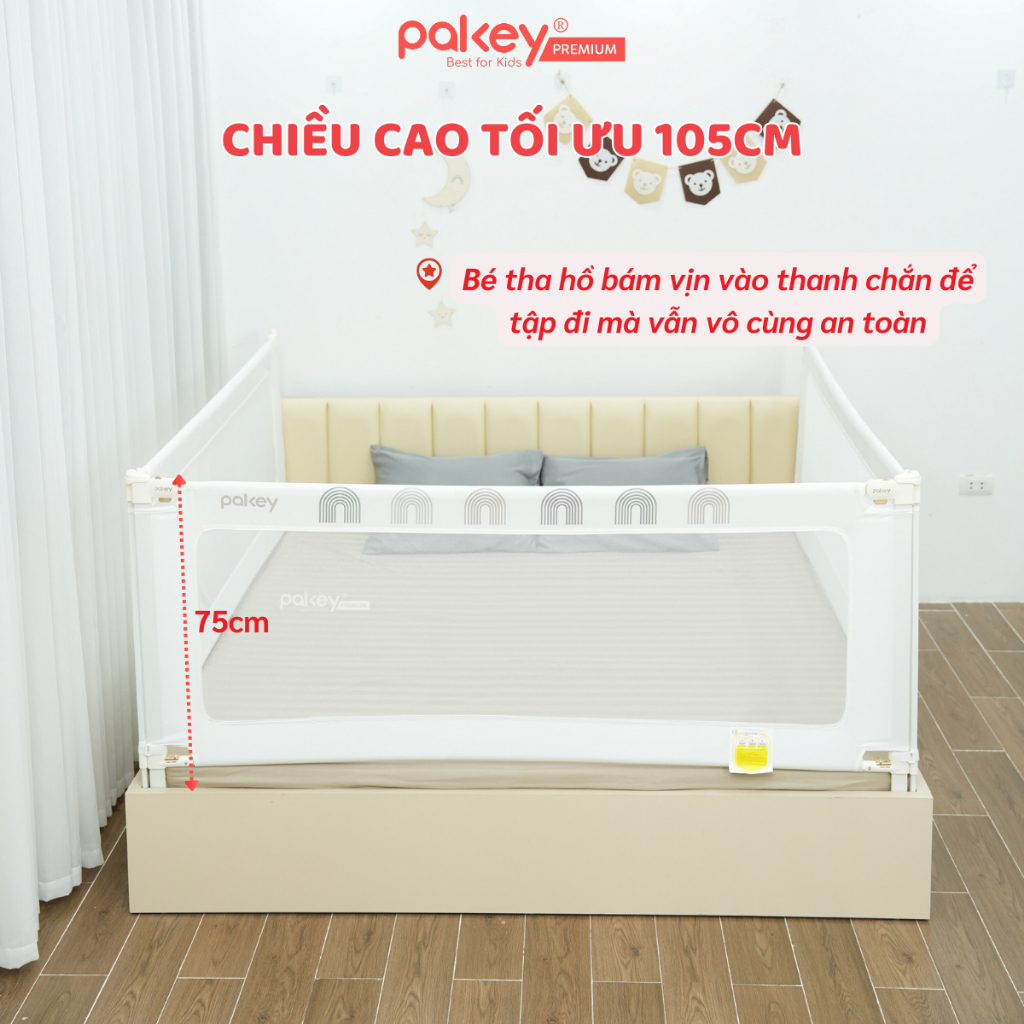 Ảnh Thanh Chắn Giường PAKEY G600 Cho Bé Cao Cấp, Chặn Giường An Toàn Giúp Bé Ngủ Ngon An Toàn 2