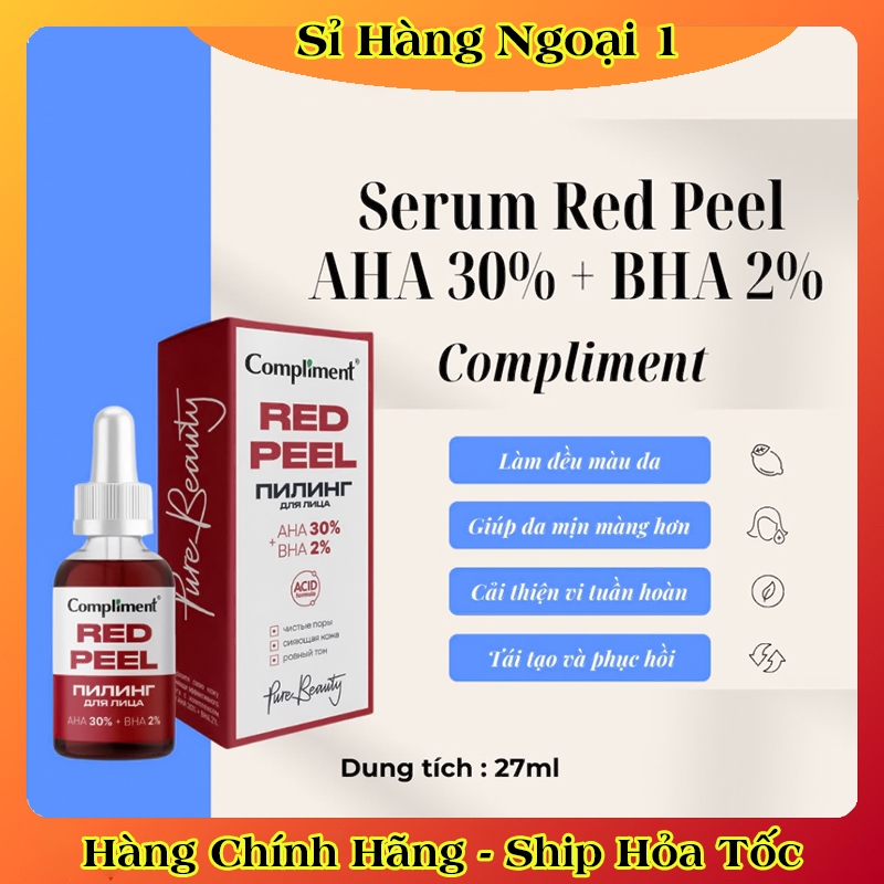 Serum Red Peel Compliment AHA 30% + BHA 2% cải thiện làn da, se khít chân lông 27ml