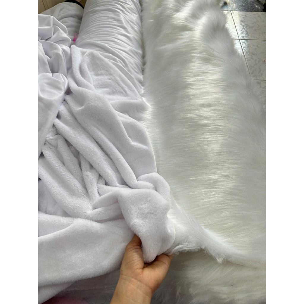 Thảm lông trắng tinh chụp hình , thảm lông trải tủ điện thoại lông ngắn
