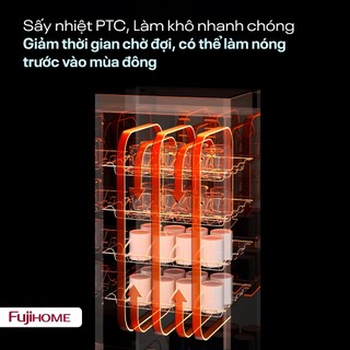 Tủ sấy khử trùng bát đĩa UV+Ozone FUJIHOME DD180 công nghệ tiên tiến - BH 24 tháng, dung tích 180L