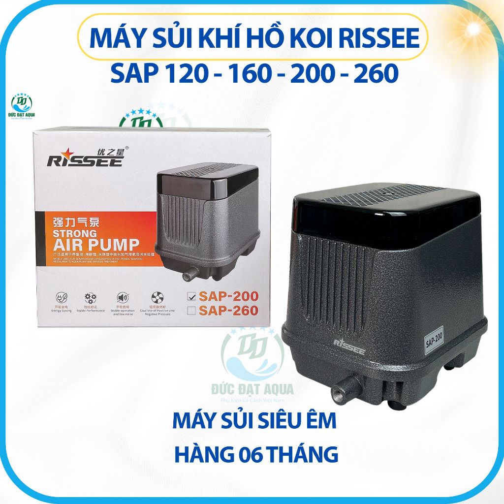Máy Sủi Khí oxy Hồ Koi Rissee SAP 120 - 160 - 200 - 260, siêu êm, công xuất lớn 2