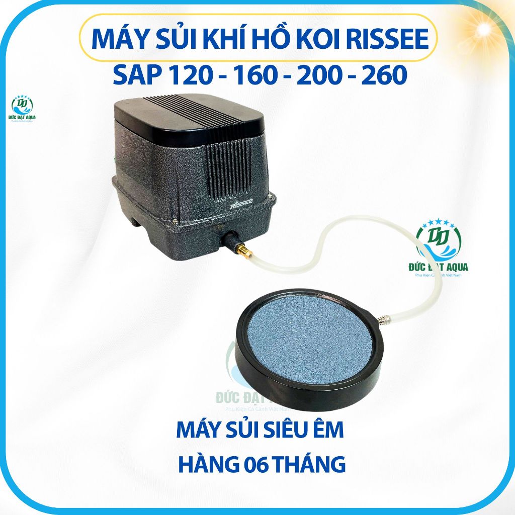 Máy Sủi Khí oxy Hồ Koi Rissee SAP 120 - 160 - 200 - 260, siêu êm, công xuất lớn 7