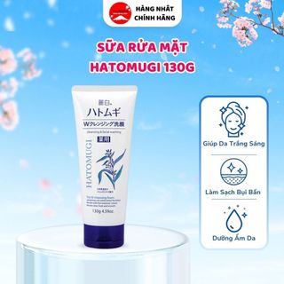 Sữa Rửa Mặt Hatomugi Chiết Xuất Hạt Ý Dĩ Làm Sạch Bụi Bẩn Dưỡng Ẩm Giúp Da Trắng Sáng 130g
