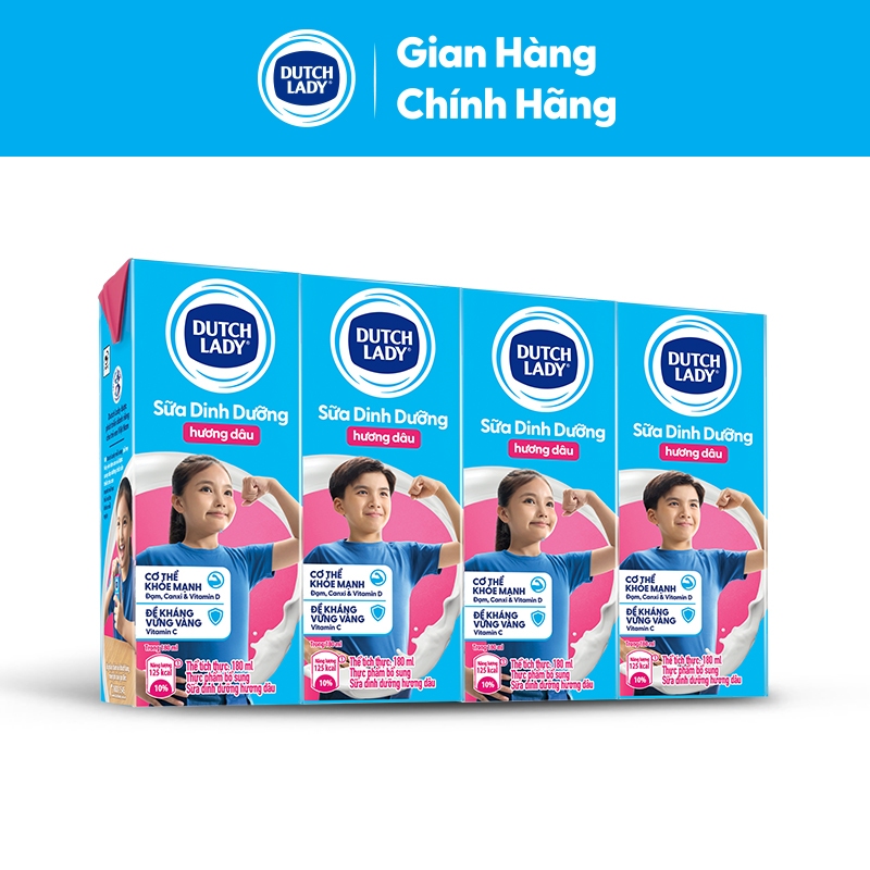 Ảnh Thùng 48 Hộp Sữa Dinh Dưỡng Dutch Lady Hương Dâu 48x180ml 1