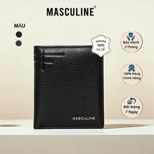 Ví da nam MASCULINE Chính hãng, Làm từ da dê cao cấp, dáng đứng hiện đại, lịch lãm - MVD22.9