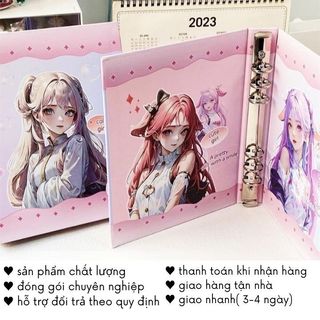 Sổ Đựng Card Còng A5 Binder Đựng Ảnh Idol Hình Cô Gái Hoạt Hình Dễ Thương Timo VPBL26