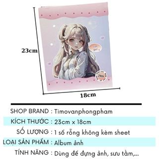 Sổ Đựng Card Còng A5 Binder Đựng Ảnh Idol Hình Cô Gái Hoạt Hình Dễ Thương Timo VPBL26