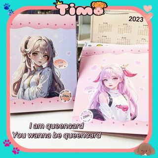 Sổ Đựng Card Còng A5 Binder Đựng Ảnh Idol Hình Cô Gái Hoạt Hình Dễ Thương Timo VPBL26