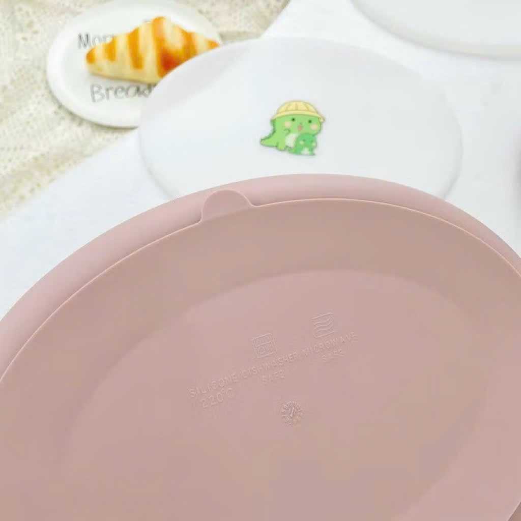 Ảnh Khay Ăn Dặm 4 Ngăn Hình Oval KidsWorld Chất Liệu Silicon Cao Cấp Có Đế Hít Chống Đổ Cho Bé 4