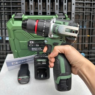 Máy Khoan Pin nội đia Kampro K-7038 màu xanh lá 35 cấp trượt, 3 Chức Năng, Đầu Kẹp 10ly Autolock, Động Cơ Không Chổi Tlá
