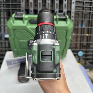 Máy Khoan Pin nội đia Kampro K-7038 màu xanh lá 35 cấp trượt, 3 Chức Năng, Đầu Kẹp 10ly Autolock, Động Cơ Không Chổi Tlá