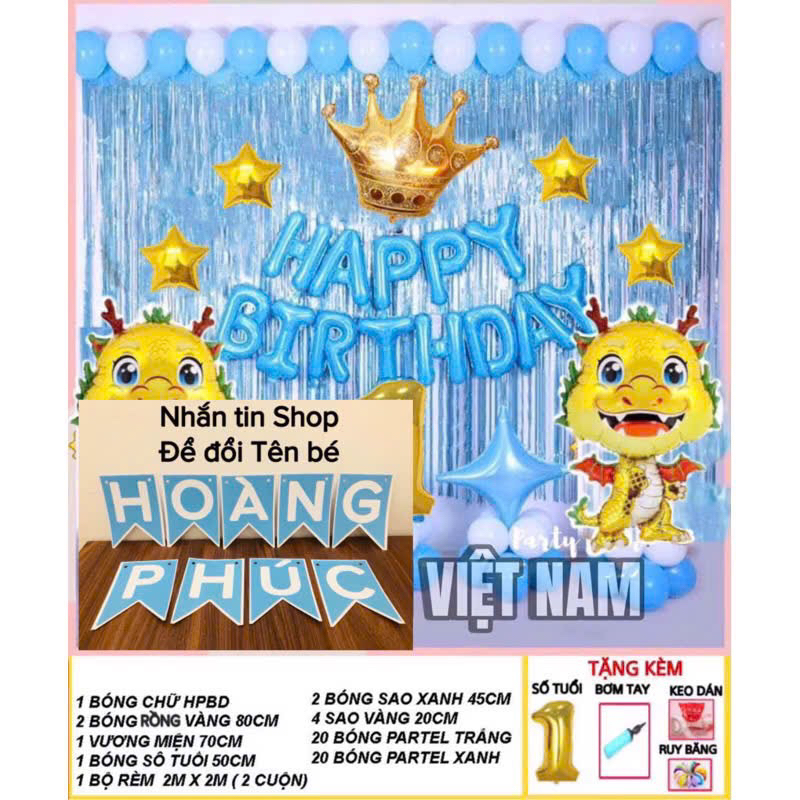 Combo Rắn Kute,  Rồng vàng + Tăng Kèm Dây tên Bé ( Tặng Bơm, Keo , Dây Ruy Băng)
