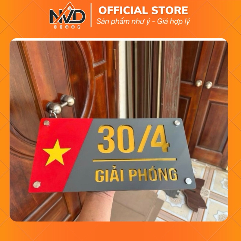 BẢNG SỐ NHÀ Alcorest + Mica CAO CẤP  thay đổi nội dung theo Yêu Cầu