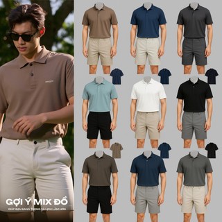 [SET] Áo Polo Nam Cotton Và Quần Short kaki Nam BASSIC Nam Tính, Sang Trọng, Lịch Lãm MBP11