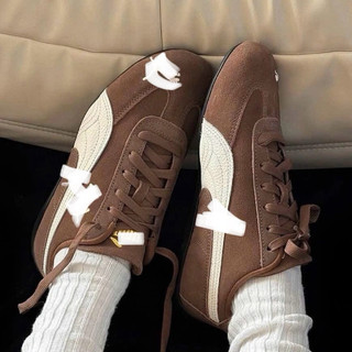 Giày thể thao sneaker bigsize nam nữ cổ thấp mùa hè PM speed màu nâu đậm êm nhẹ cao cấp , thời trang big size blown