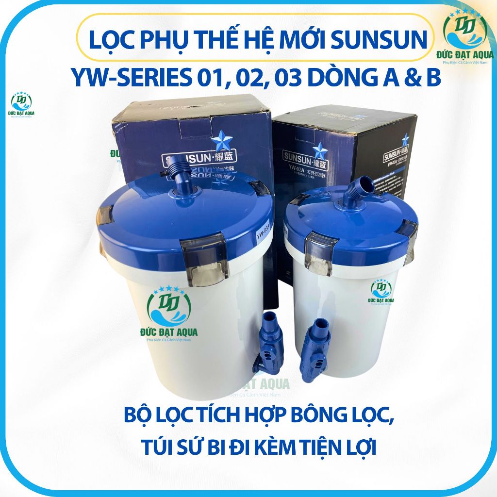 LỌC PHỤ Thế Hệ Mới Sunsun YW-Series 01, 02, 03 dòng A và B Cho Hồ Cá Thuỷ Sinh 9