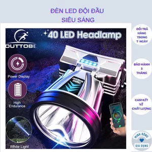 Đèn led Đội Đầu Siêu Sáng Chống Thấm Nước Công Suất Cao Có Thể Sạc Lại Tiện Dụng