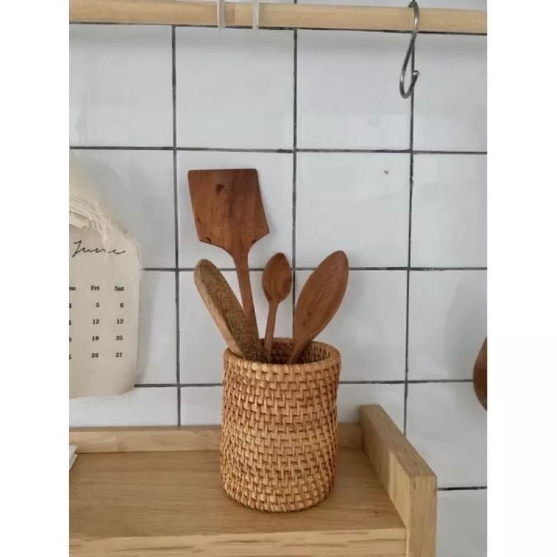 Cốc mây tre đan decor, phong cách vintage, Mây tre đan Mộc An