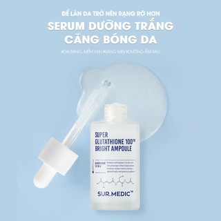 Tinh chất, Kem dưỡng sáng mờ thâm Sur.Medic Neogenlab Super Glutathione 100 Bright Ampoule 32ml