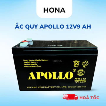 Thiết bị an toàn điện APOLLO 12V 9Ah AP9-12 Chính Hãng | Dùng Cho UPS, Cửa Cuốn, Camera, Năng Lượng Mặt Trời