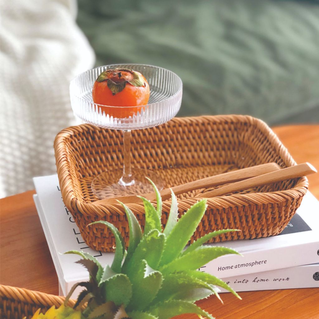 Khay Mây Tre Đan Hình Vát Hàng Thủ Công Mỹ Nghệ Nhiều Size Lựa Chọn