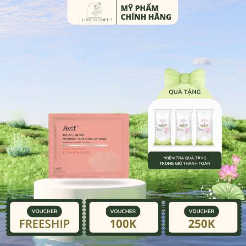 Avif Mặt nạ dưỡng môi Bio Cellulose Premium Hydrating Lip Mask | Shopee ...