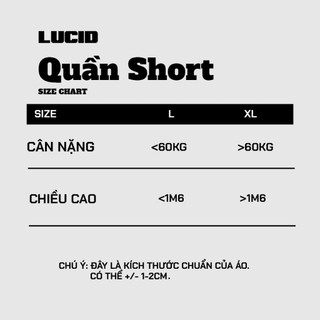 Quần Short LUCID Cao Cấp 2 Màu Đen Trắng
