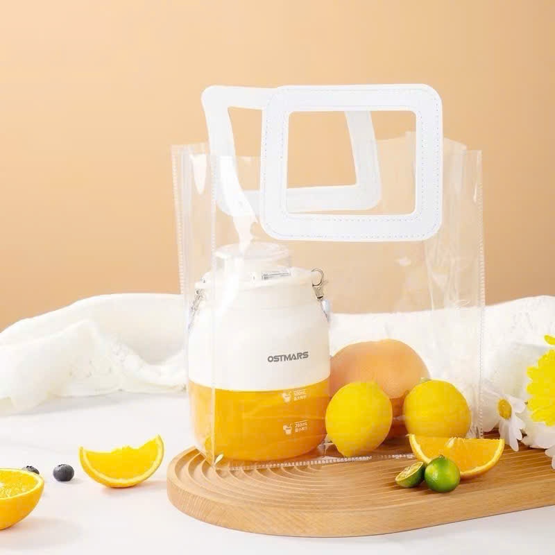 Máy Xay Sinh Tố Ostmars Cầm Tay Tích Điện, Máy Xay Mini Cầm Tay 10 Lưỡi Dao Dung Tích 500ml