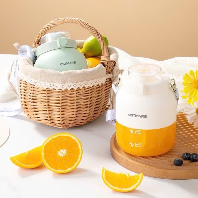 Máy Xay Sinh Tố Ostmars Cầm Tay Tích Điện, Máy Xay Mini Cầm Tay 10 Lưỡi Dao Dung Tích 500ml