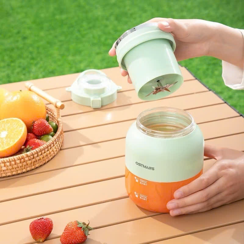 Máy Xay Sinh Tố Ostmars Cầm Tay Tích Điện, Máy Xay Mini Cầm Tay 10 Lưỡi Dao Dung Tích 500ml