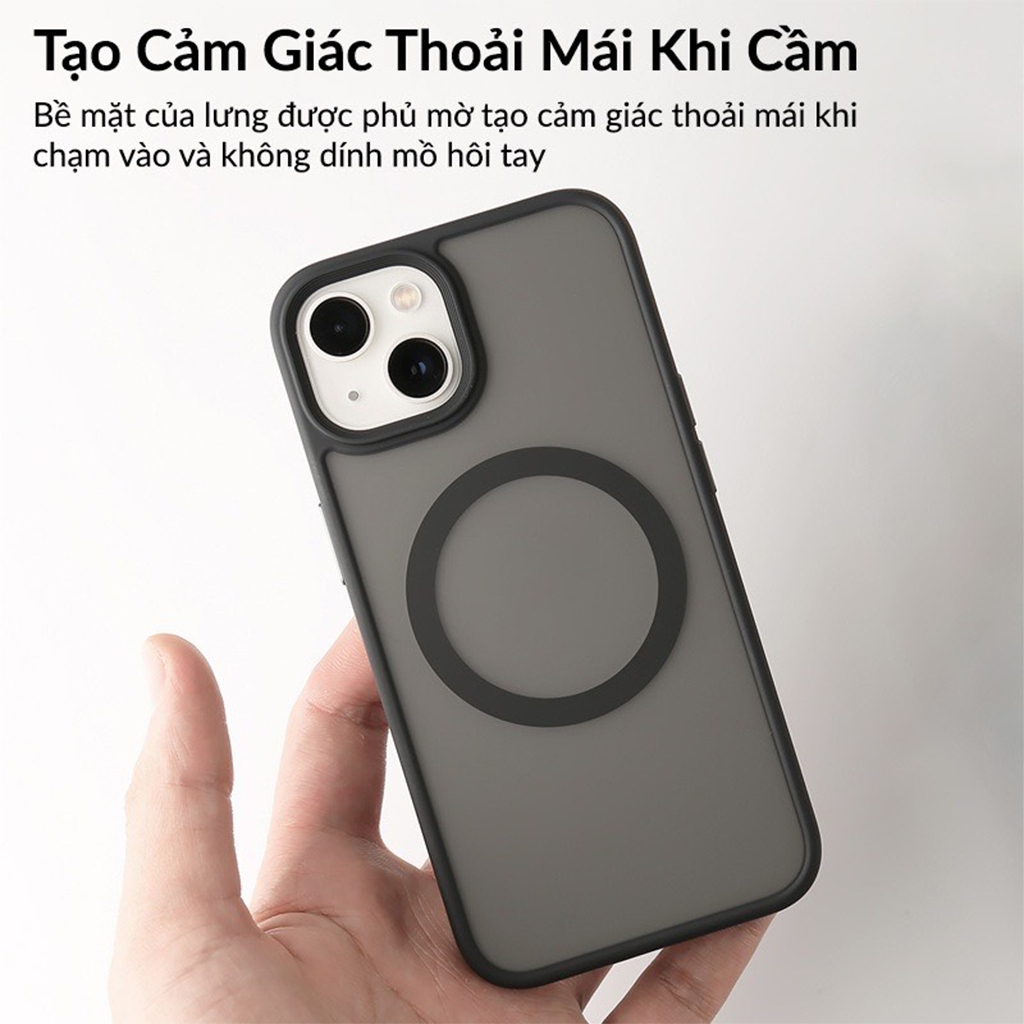 Ốp Likgus lưng nhám chống vân tay hỗ trợ sạc không dây cho IPhone 11 12 13 14 15 16Promax Pro