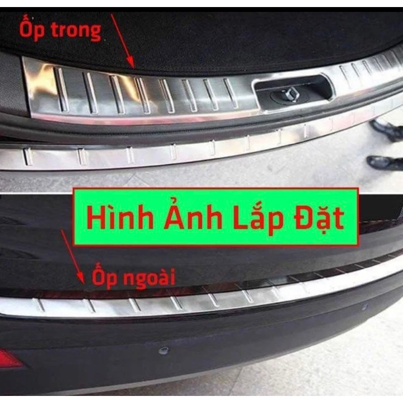 Ốp chống trầy cốp trong và ngoài xe Mitsubishi Xpander 2018-2025 Inox hàng cao cấp