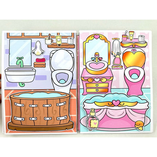 Đồ chơi Ngôi nhà tiểu thư sành điệu và cô bé Lọ lem - 4 Búp bê giấy Gacha