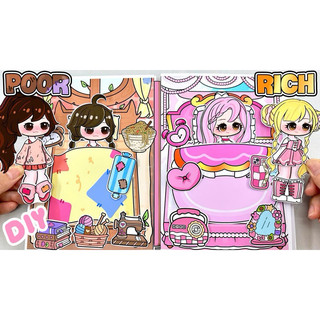 Đồ chơi Ngôi nhà tiểu thư sành điệu và cô bé Lọ lem - 4 Búp bê giấy Gacha