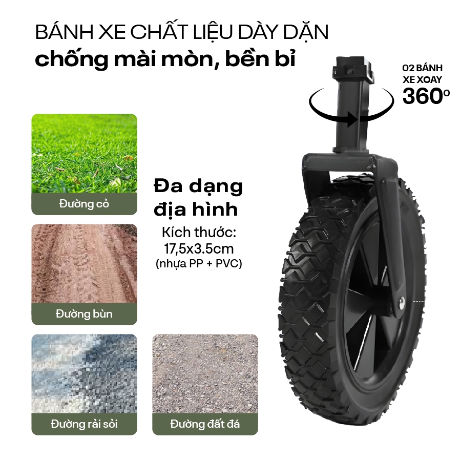 Xe kéo gấp gọn tải trọng 100Kg Nhập khẩu FUJIHOME CT-100, Xe kéo hàng 4 bánh nhẹ nhàng đựng đồ đa năng