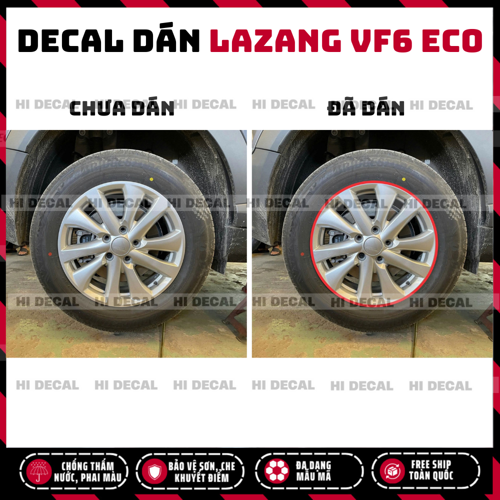 Tem dán mâm VF6, Decal lazang VF6 trang trí tạo điểm nhấn