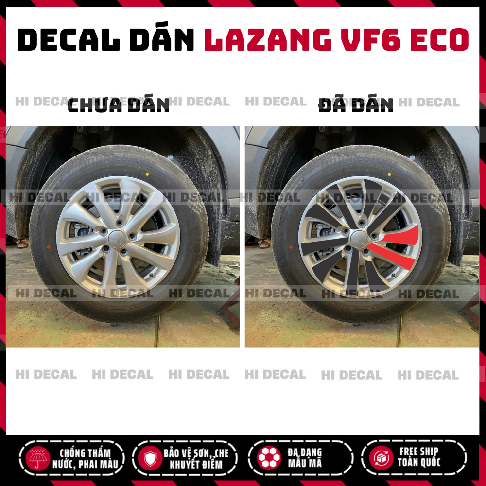 Tem dán mâm VF6, Decal lazang VF6 trang trí tạo điểm nhấn