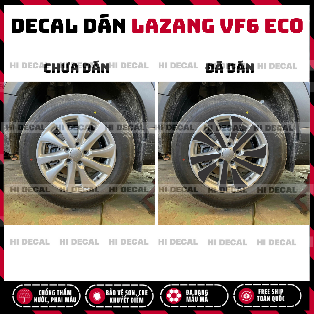 Tem dán mâm VF6, Decal lazang VF6 trang trí tạo điểm nhấn