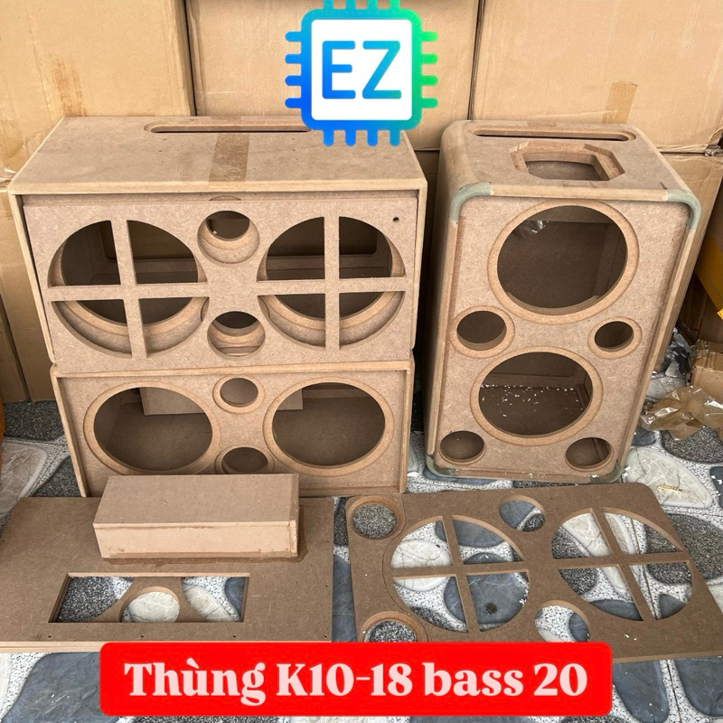 Thùng loa, box loa, vỏ loa thô cho combo Karaoke mạch K10-18, đôi bass ...
