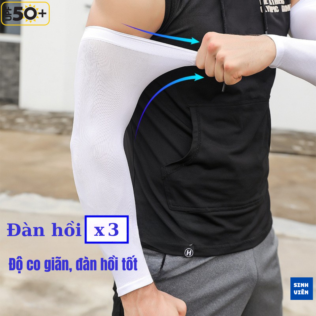 Ống Tay Áo Chống Nắng UPF50+ size XXL vải Thun Lạnh, Găng tay chống UV dành cho Nam cánh tay lớn. | BigBuy360 - bigbuy360.vn