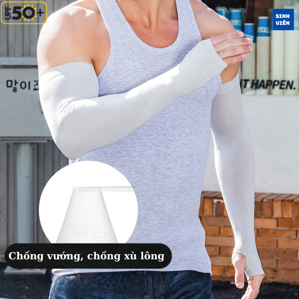 Ống Tay Áo Chống Nắng UPF50+ size XXL vải Thun Lạnh, Găng tay chống UV dành cho Nam cánh tay lớn. | BigBuy360 - bigbuy360.vn