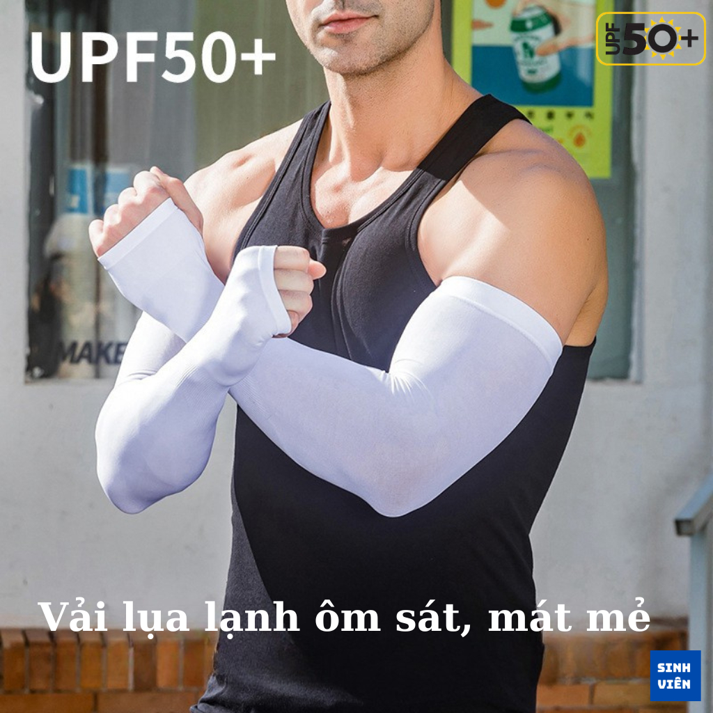 Ống Tay Áo Chống Nắng UPF50+ size XXL vải Thun Lạnh, Găng tay chống UV dành cho Nam cánh tay lớn. | BigBuy360 - bigbuy360.vn