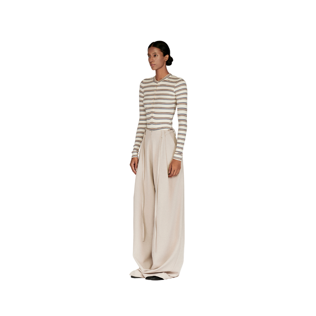 Ảnh làminapparel - STRIPED BUTTON BODYSUIT - GREY | CREAM 2