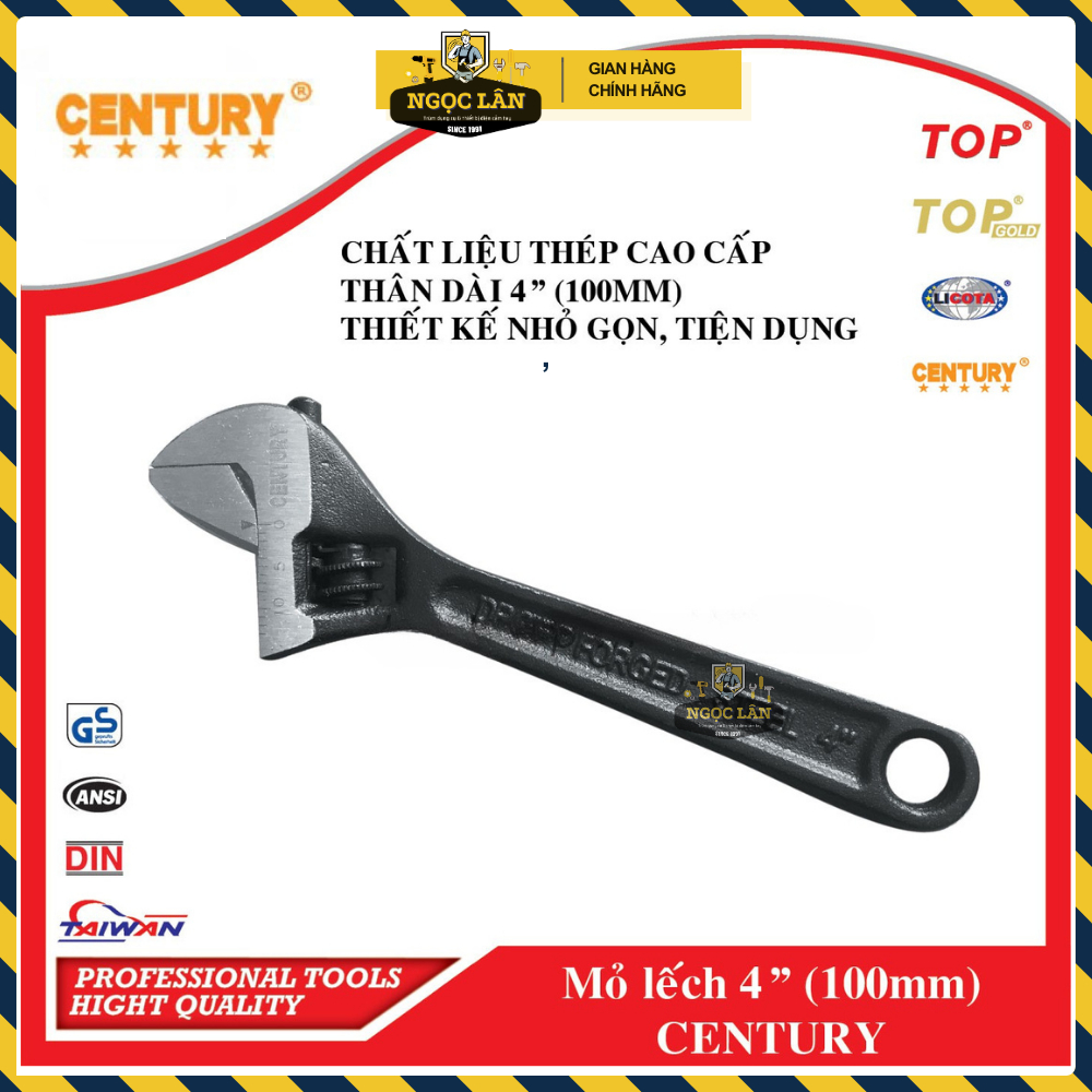 [Mini] Mỏ lết, mỏ lếch mini 4 inch Century nhỏ gọn, tiện dụng, cao cấp