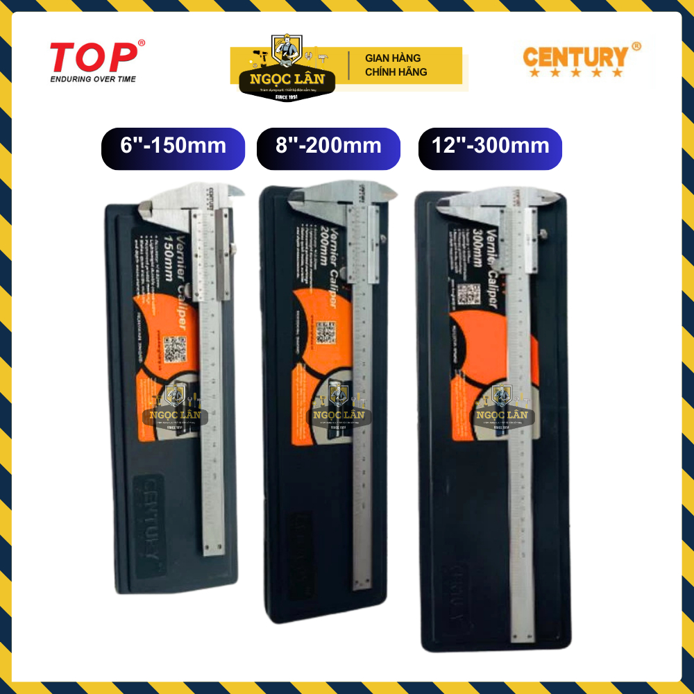 [Chính xác 0,02mm] Thước kẹp cơ, thuớc cặp cơ khí Century 150-200-300mm độ chính xác cao