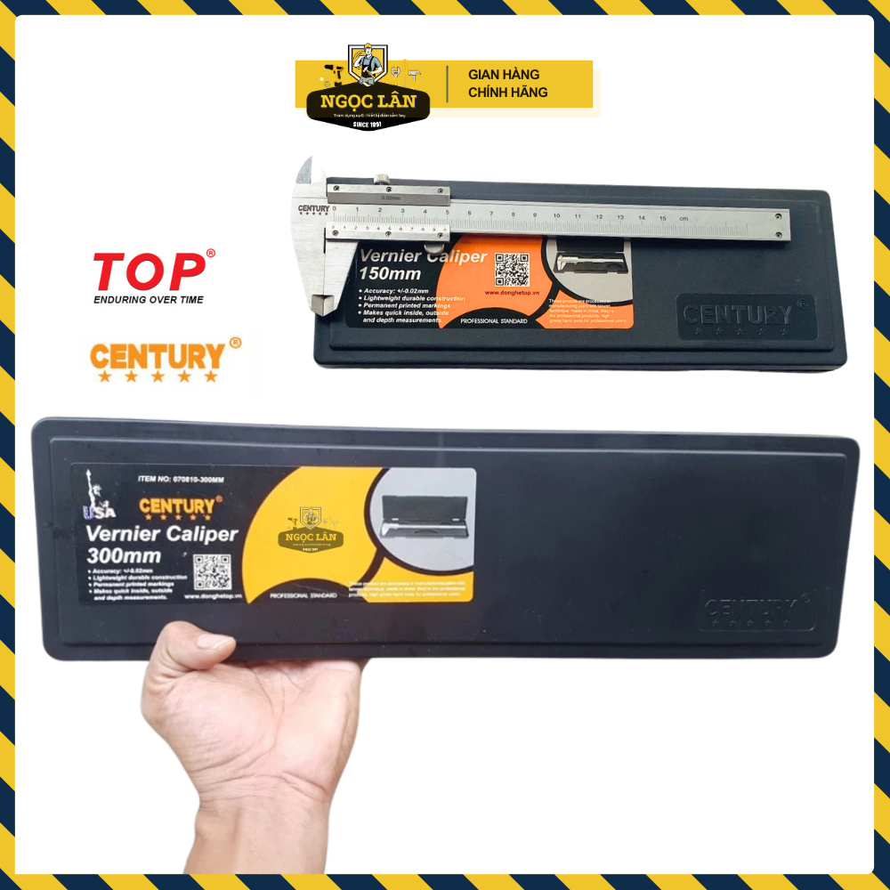 [Chính xác 0,02mm] Thước kẹp cơ, thuớc cặp cơ khí Century 150-200-300mm độ chính xác cao
